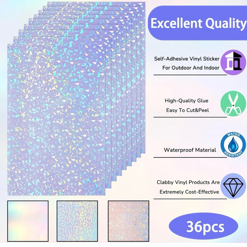 Holographic Self-Adhesive Vinyl Stickers